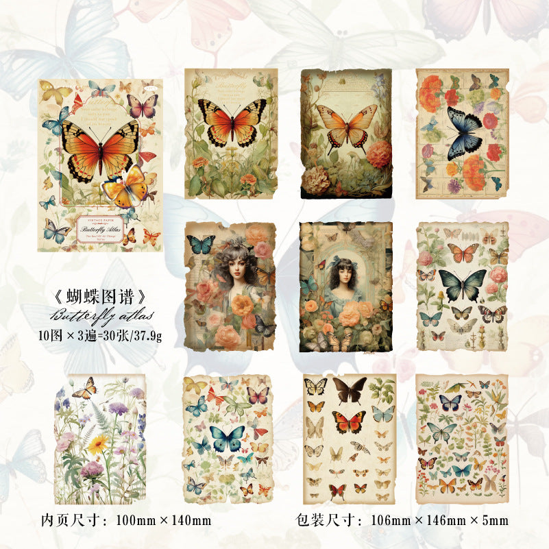 30 Pcs Vintage Scrapbook Paper WWYL