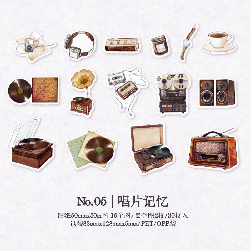 30Pcs Vintage Stickers MHDXP