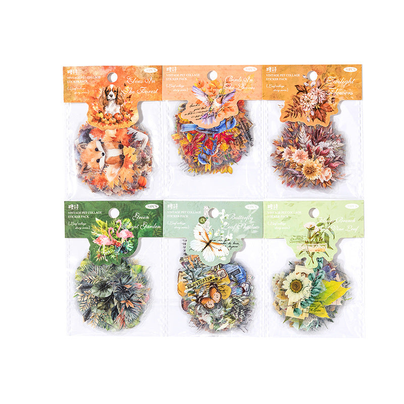 30pcs Vintage PET Collage Stickers YYPTWY