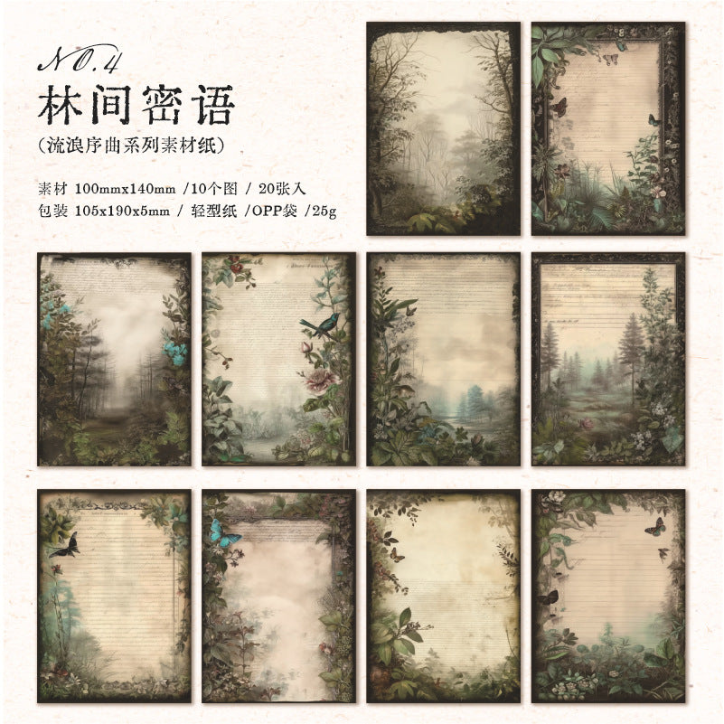 20 sheets Vintage Scrapbook Paper LLXQ