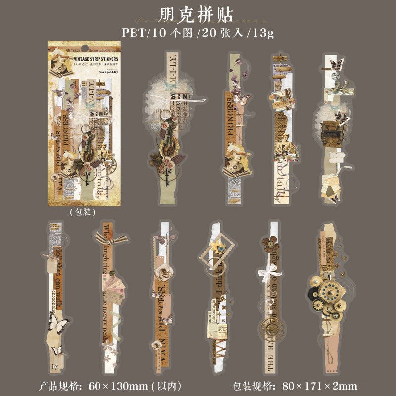 20PCS PET Lace Stickers CLJY