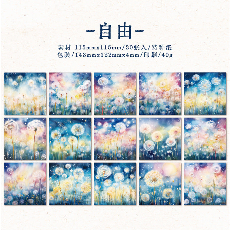 30 Pcs Floral Scrapbook Paper DCHH