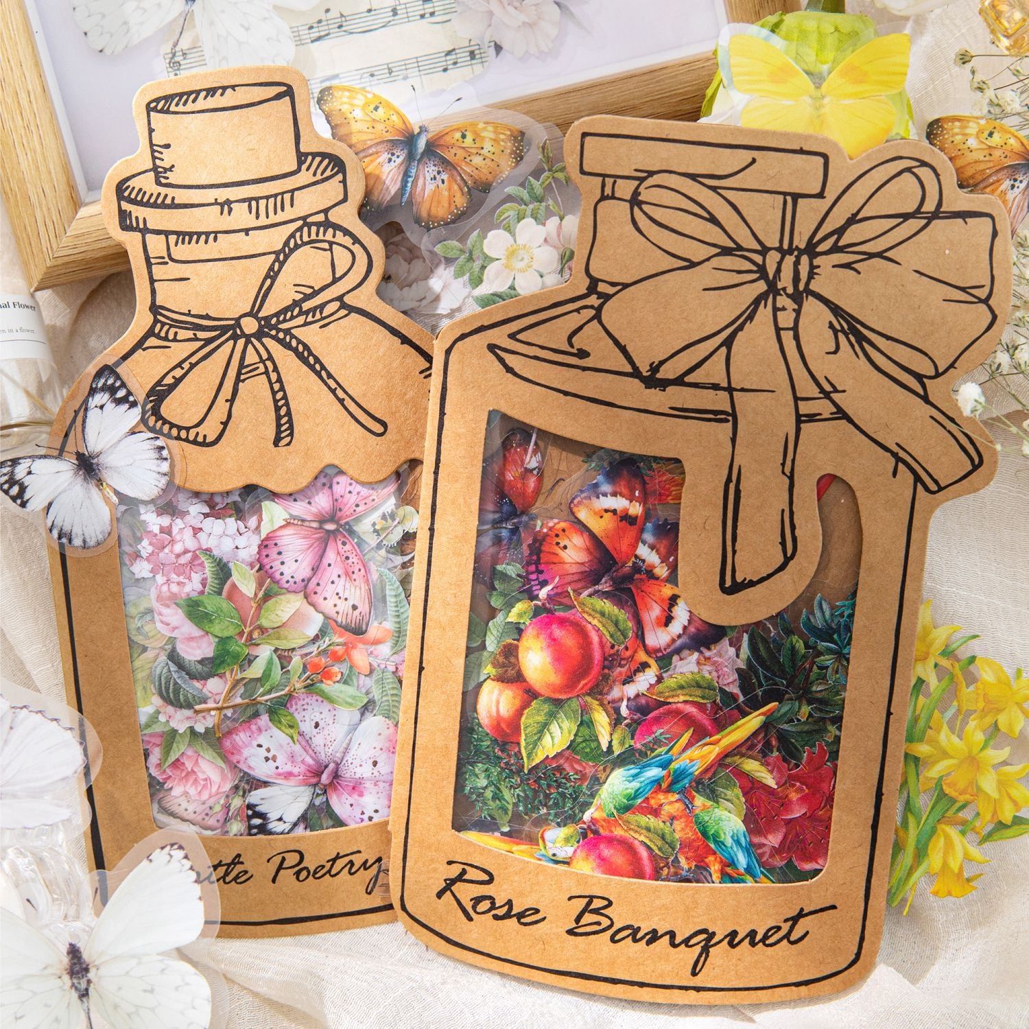 60Pcs PET Flower Stickers ZRWWPZ