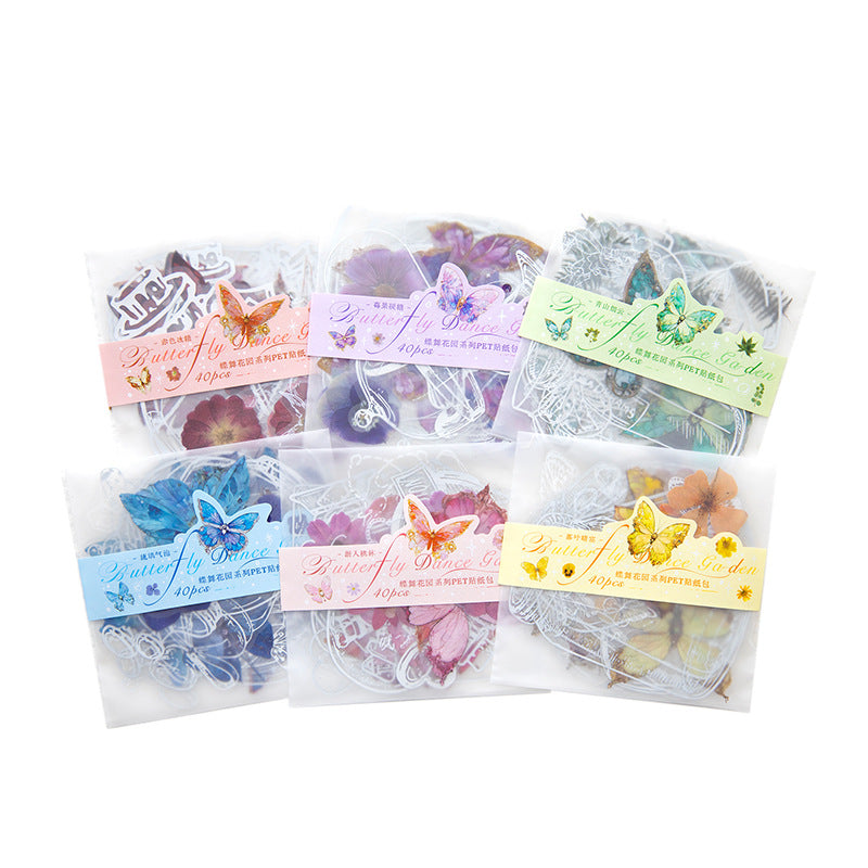 40pcs PET Butterfly Stickers DWHY