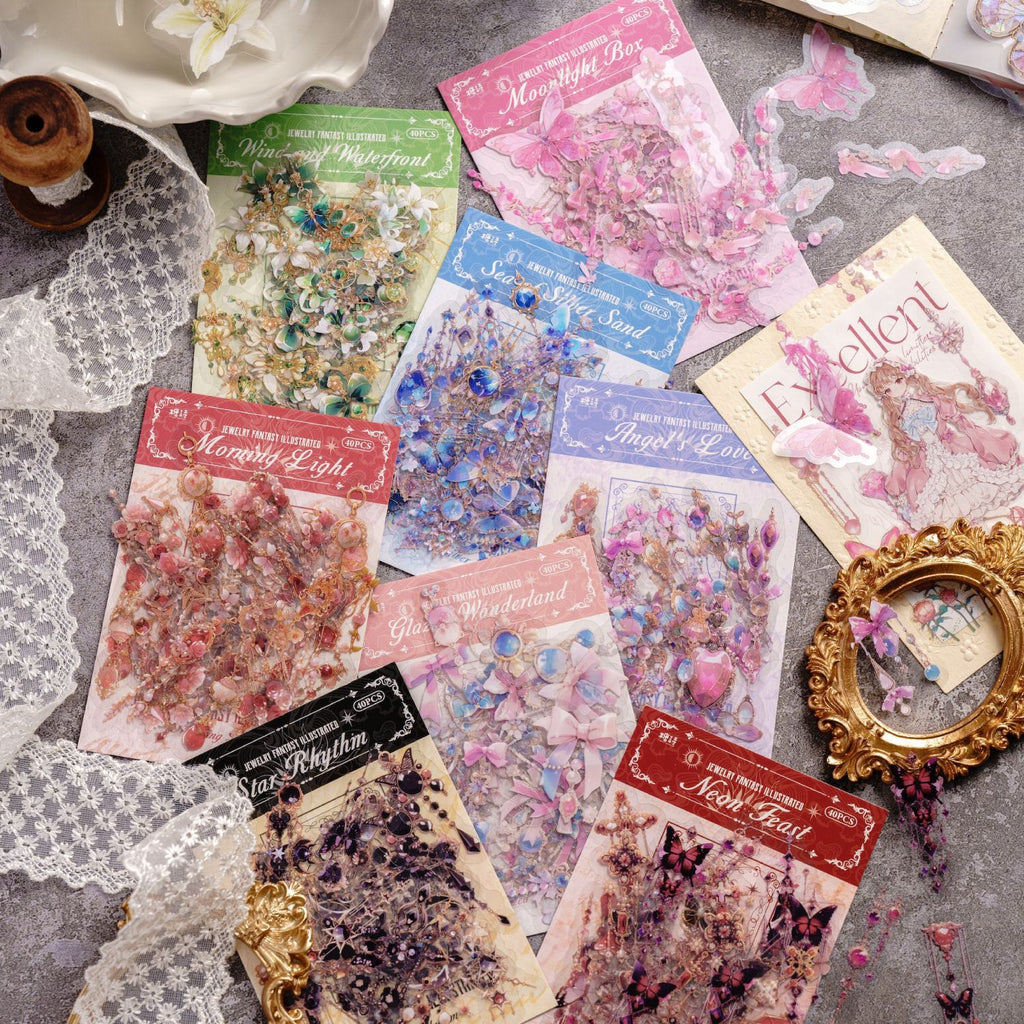 40pcs PET Jewellery Stickers ZBHXT