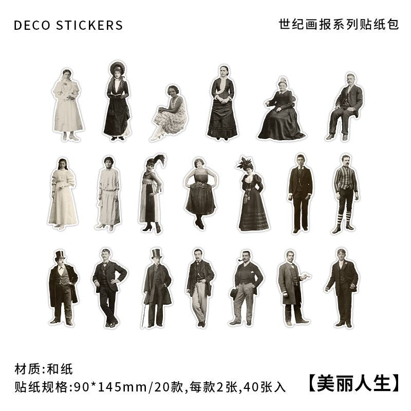 20 Pcs European Characters Stickers SJHB