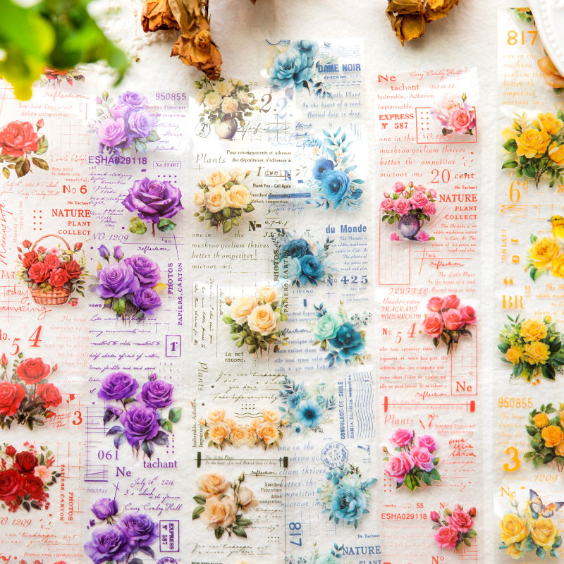 1 Roll PET Rose Stickers MGSQS