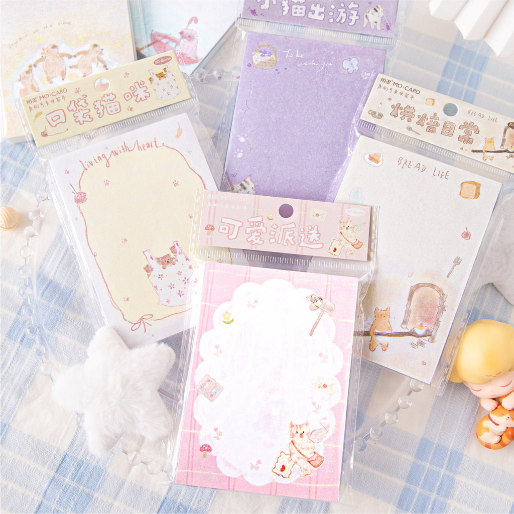 80 Pcs Cat Theme Notepad BNMYXM