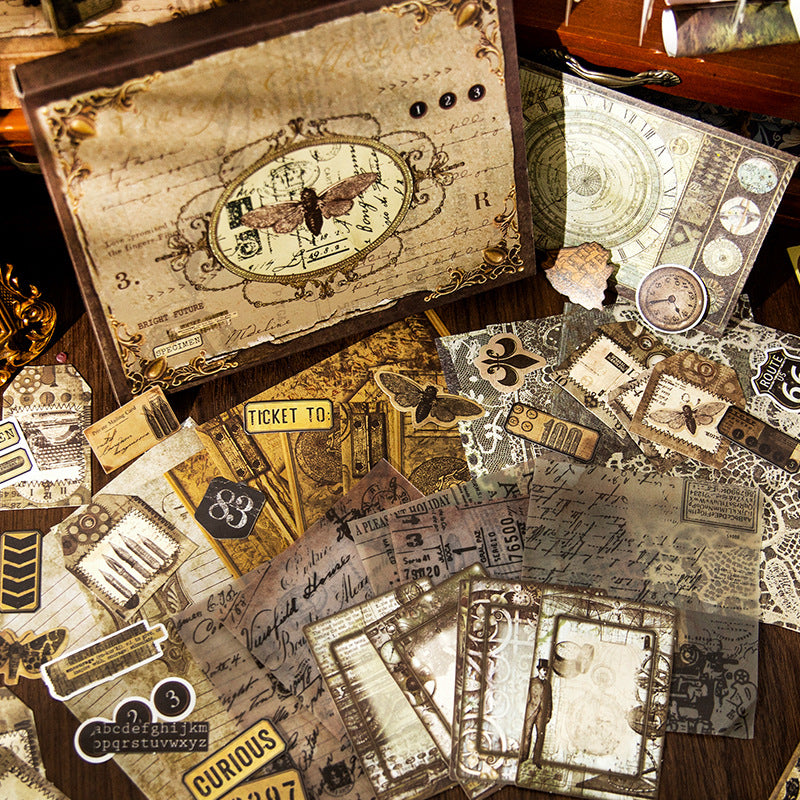 153pcs Junk Journal Supplies Kit with 80 Sheets Notebook YYQS