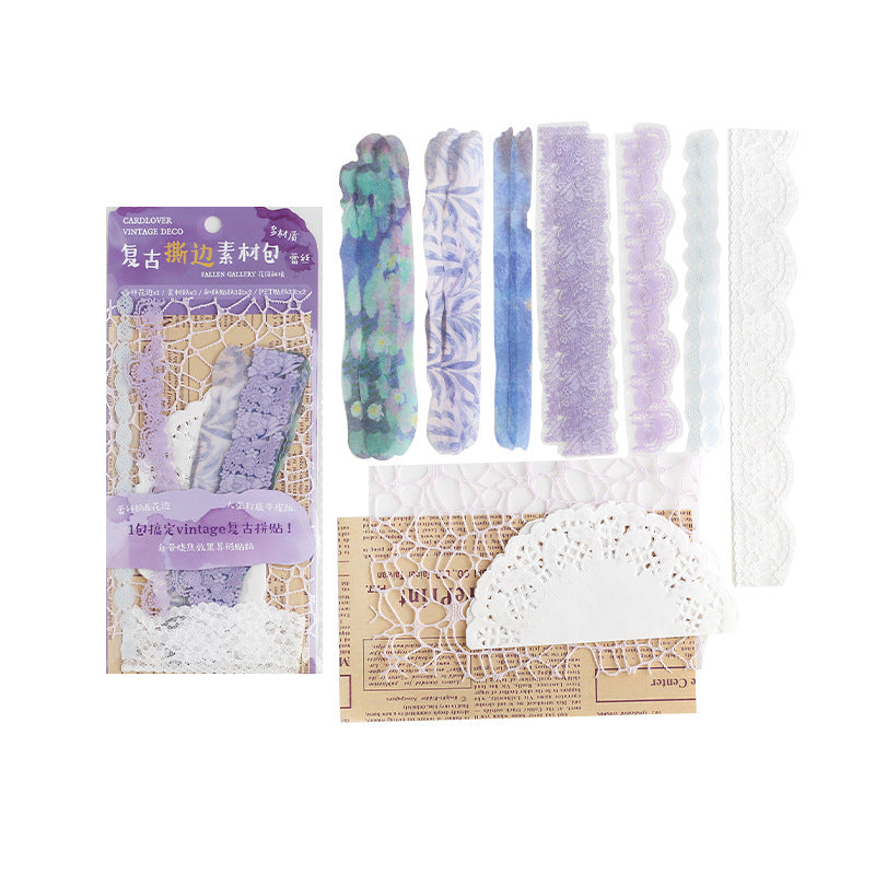 15pcs Vintage Lace Scrapbook Supplies Kit LMHL