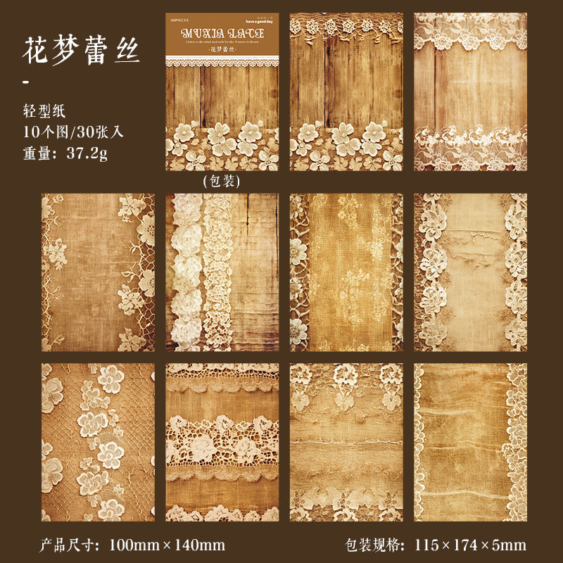 30 Sheets Vintage Scrapbook Paper MXLS