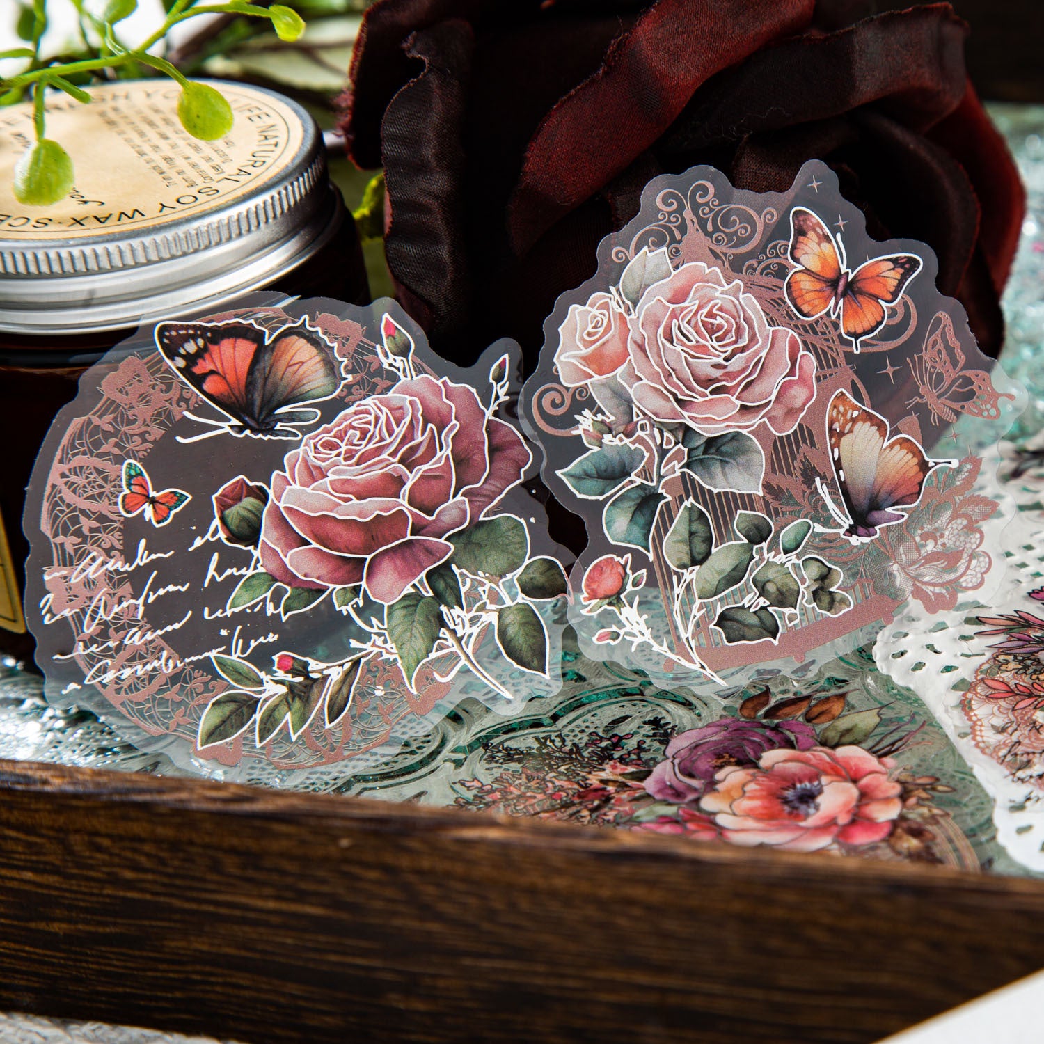 30pcs PET Flower Stickers LSSY