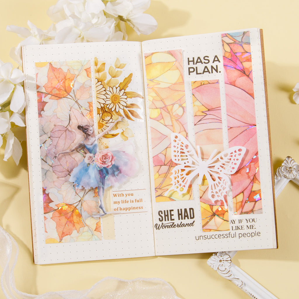 6 pcs Floral Washi Stickers Paper HMLL