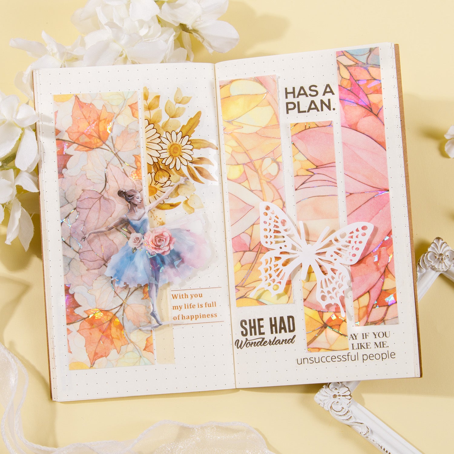 6 pcs Floral Washi Stickers Paper HMLL