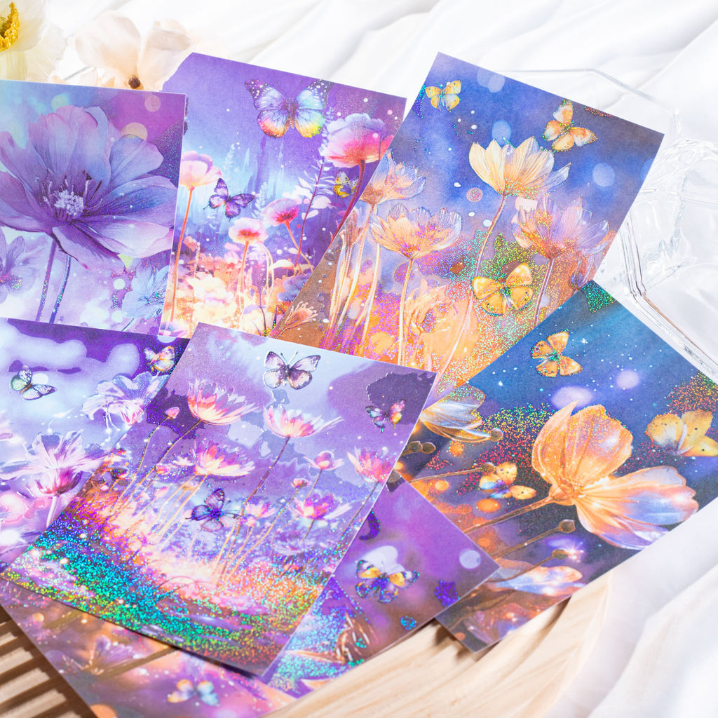 5 Pcs Flowers Washi Paper Stickers FHSS
