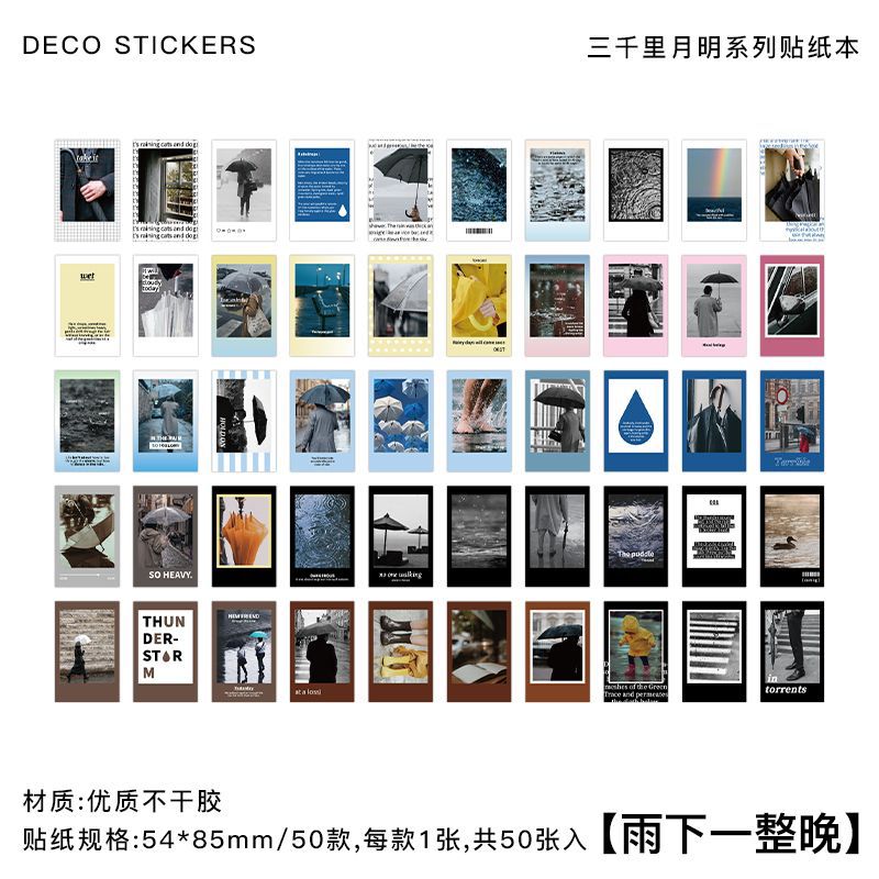 50pcs Scrapbook Stickers Book SQLMY