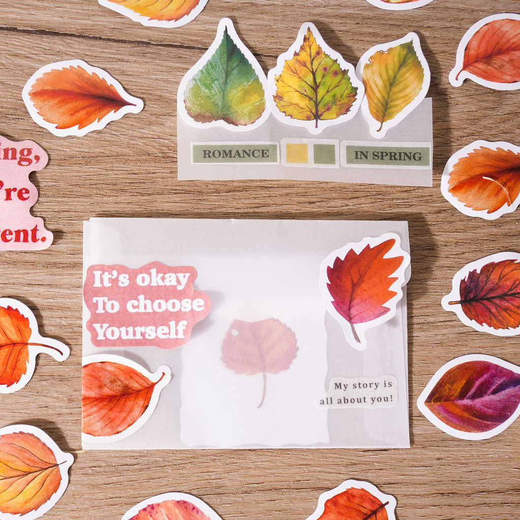 46pcs Fall Leaf Stickers FSQX