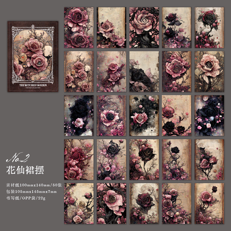 50Pcs Magic Theme Scrapbook Paper NWHY