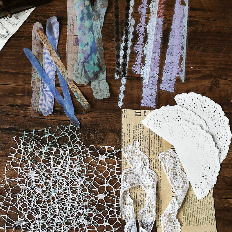 15pcs Vintage Lace Scrapbook Supplies Kit LMHL