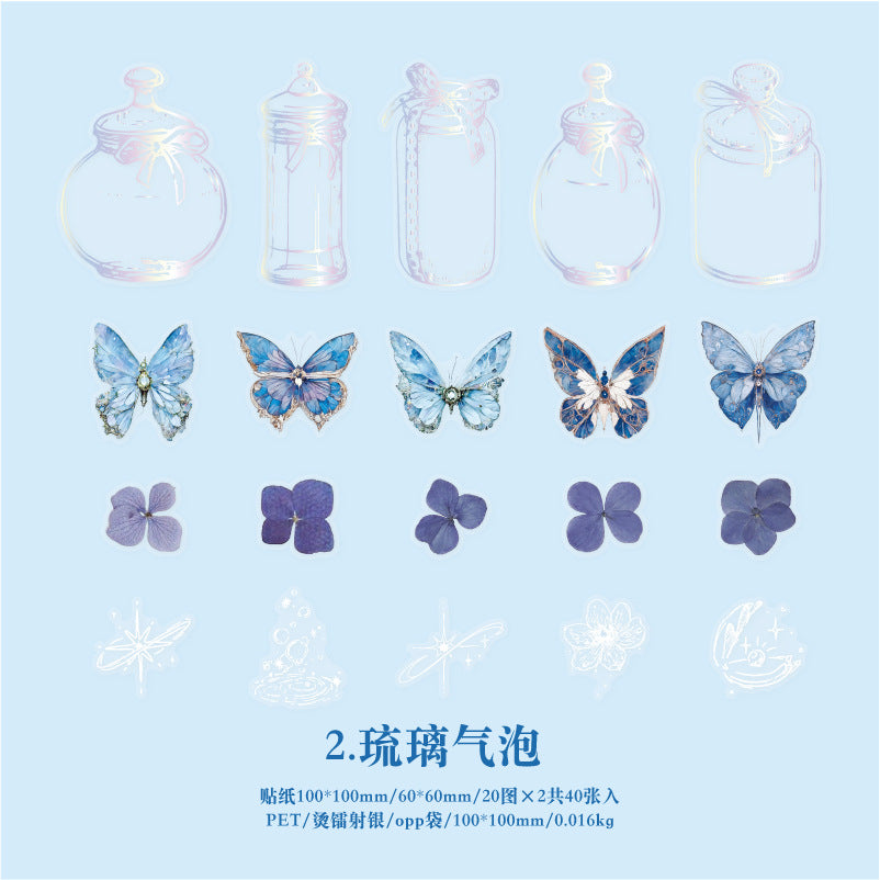 40pcs PET Butterfly Stickers DWHY