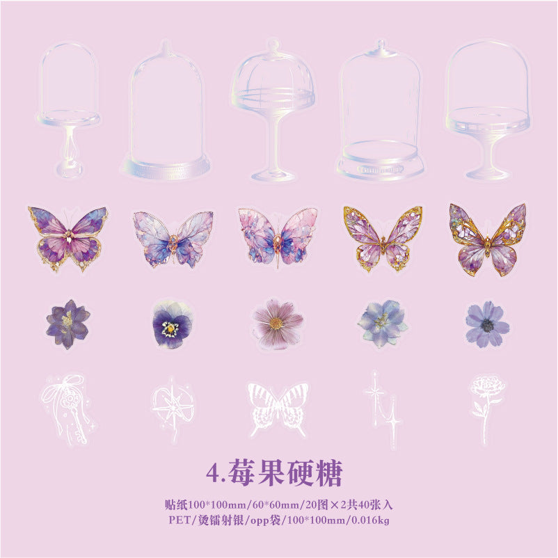 40pcs PET Butterfly Stickers DWHY