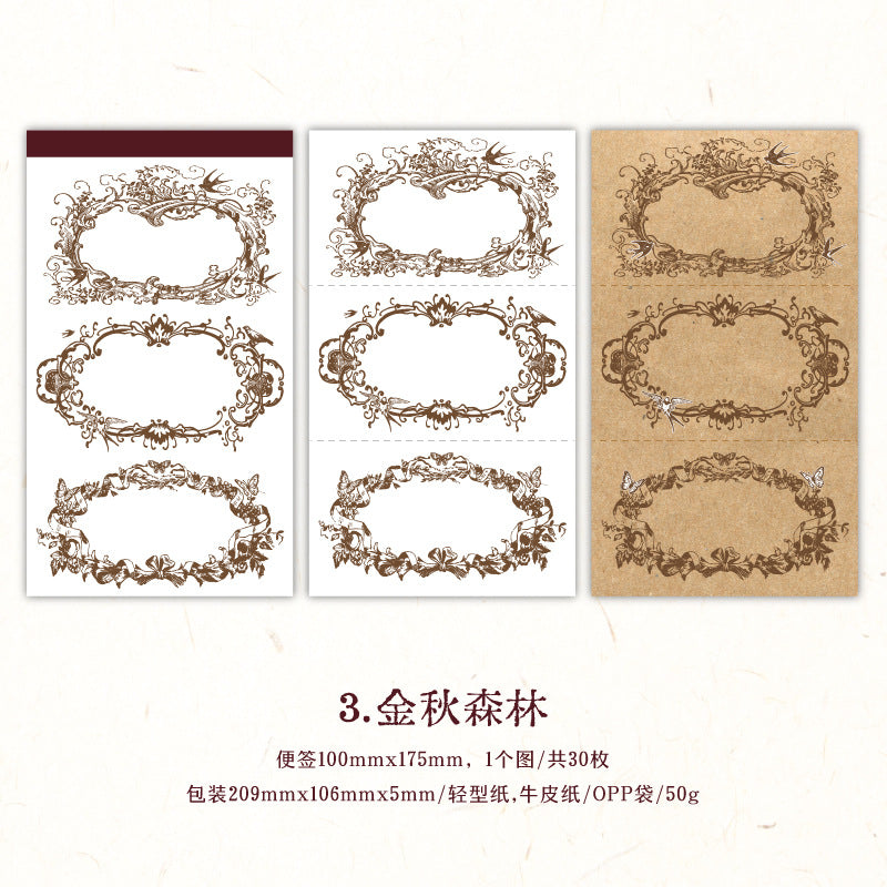 30 Pcs Vintage Notepad LMDHH