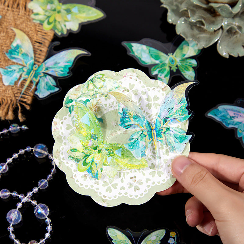 10pcs Flower and Butterfly PET Stickers SSZG