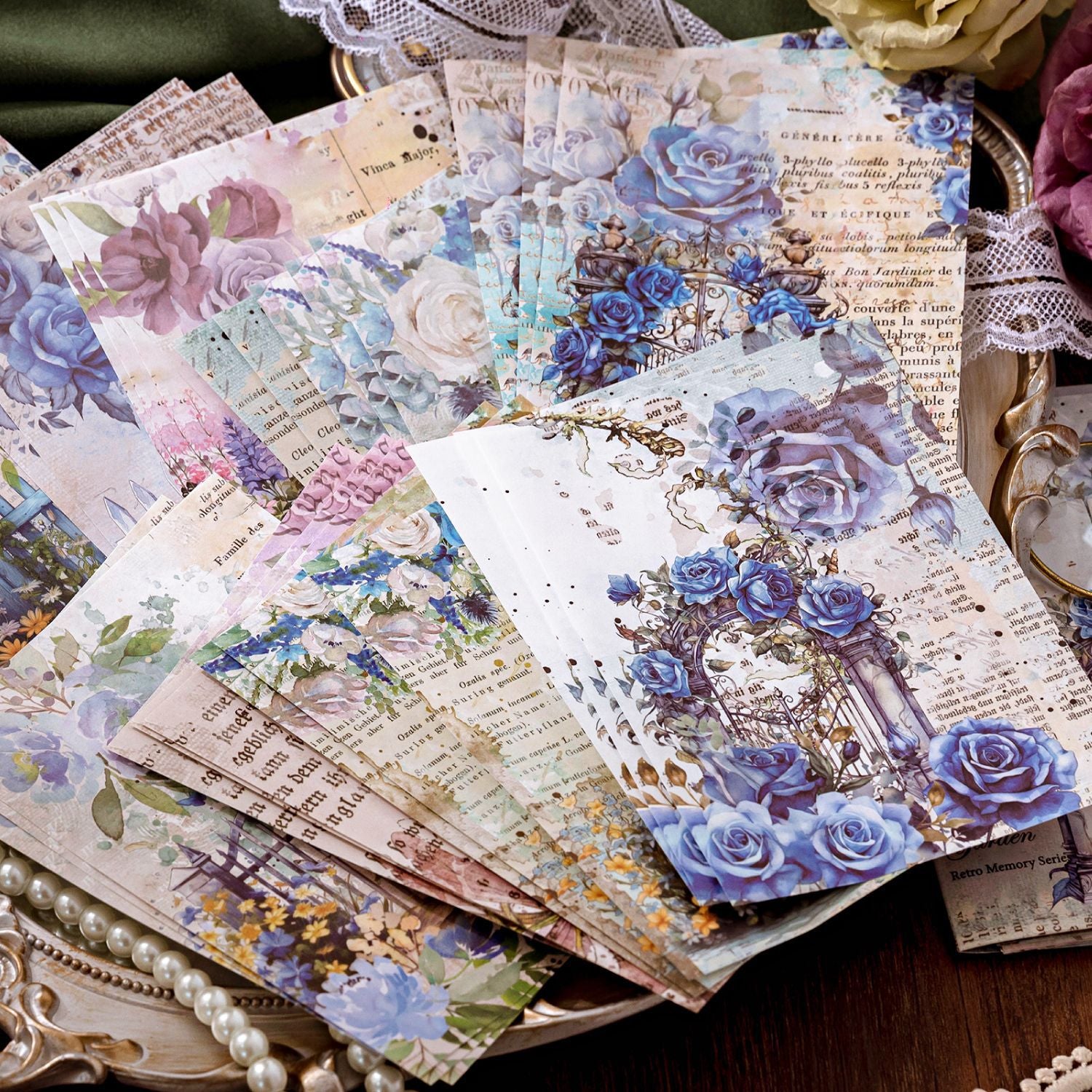 30Pcs Vintage Scrapbook Paper FGJY