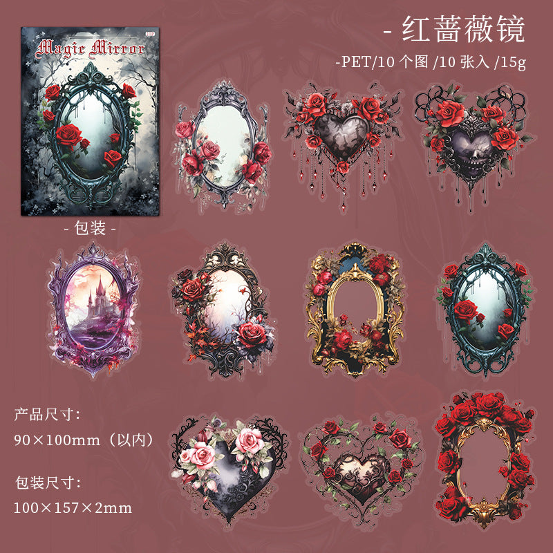 10 Pcs Mirror PET Stickers SNDMJ