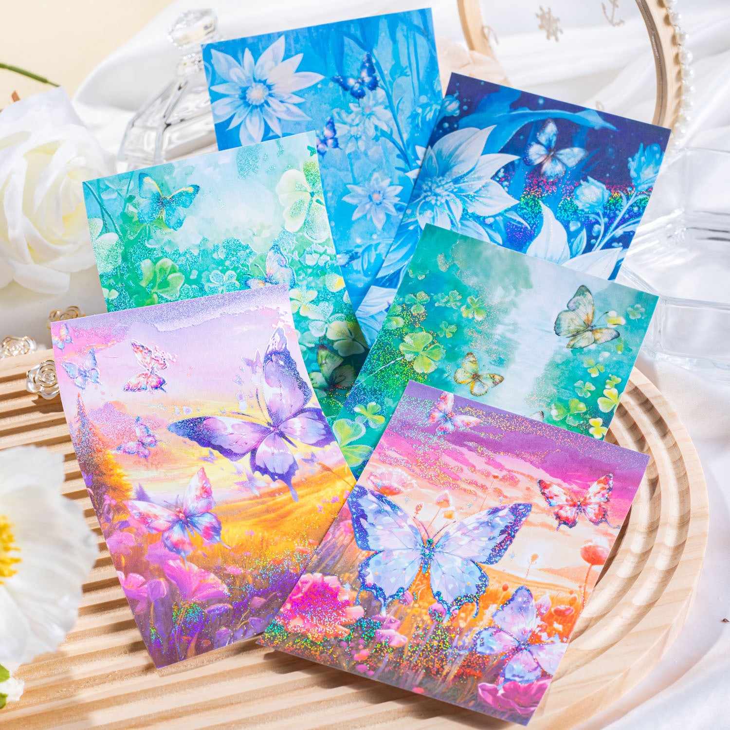 5 Pcs Flowers Washi Paper Stickers FHSS