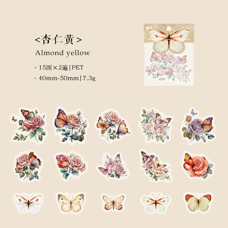 30PCS Butterfly PET Stickers HDPT