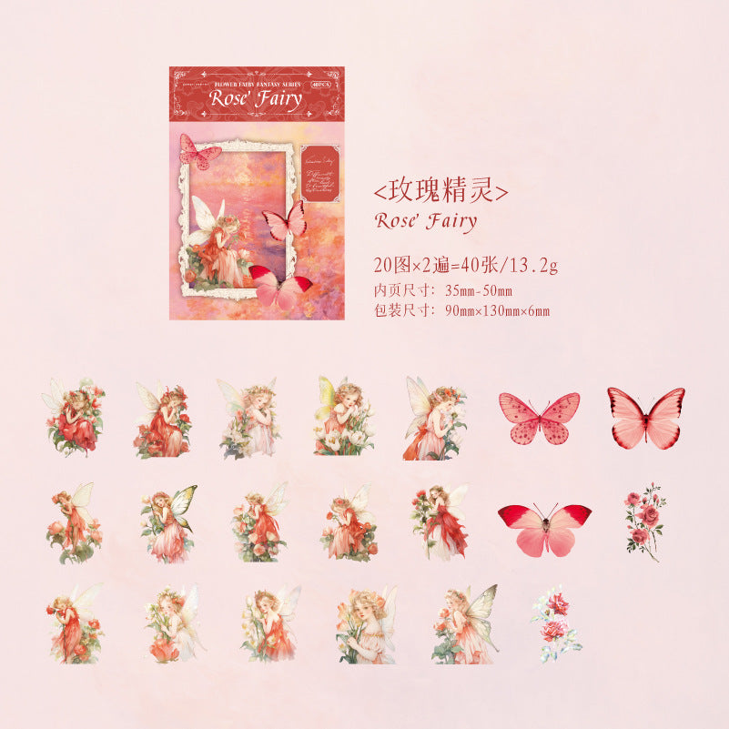 40 Pcs Fantasy Fairy PET Stickers JLHX