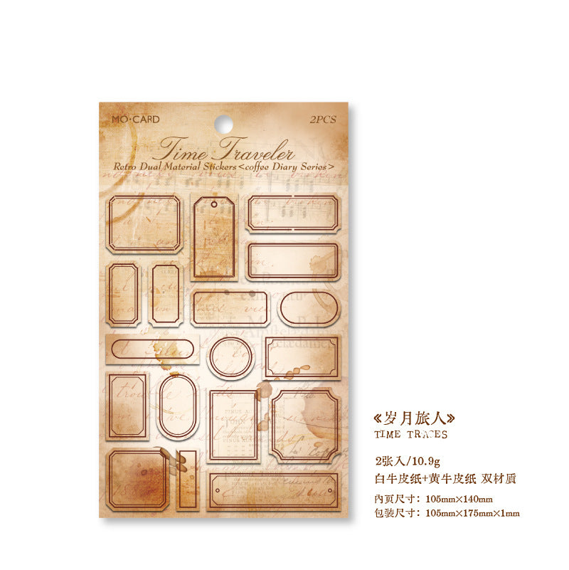 2 Pcs Vintage Junk Journal Stickers KFRJ