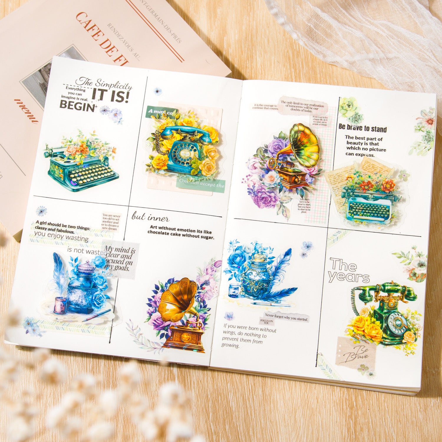 10pcs Vintage PET Stickers SXYC