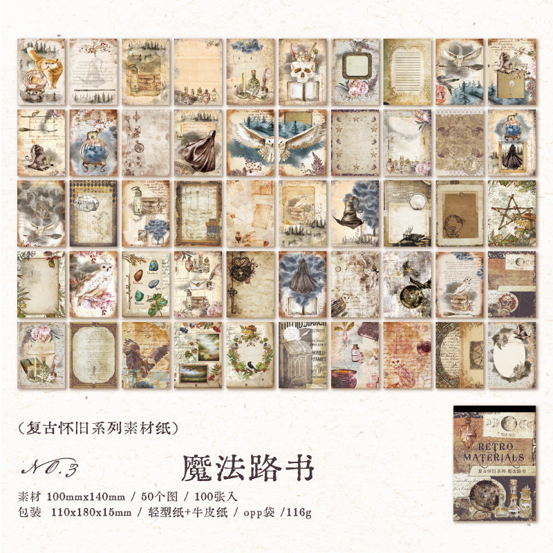 100 sheet Vintage Scrapbook Paper FGHJ