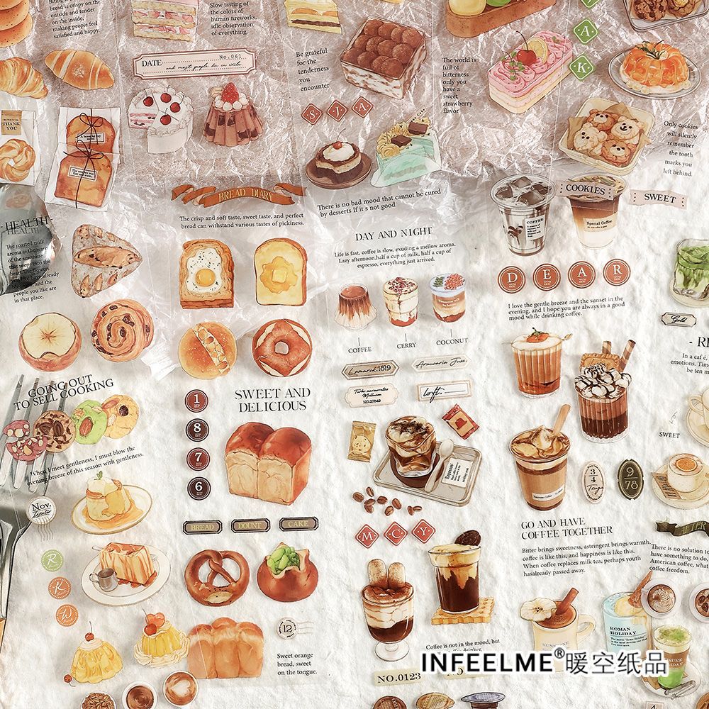 3 sheets Dessert Stickers ZEPD