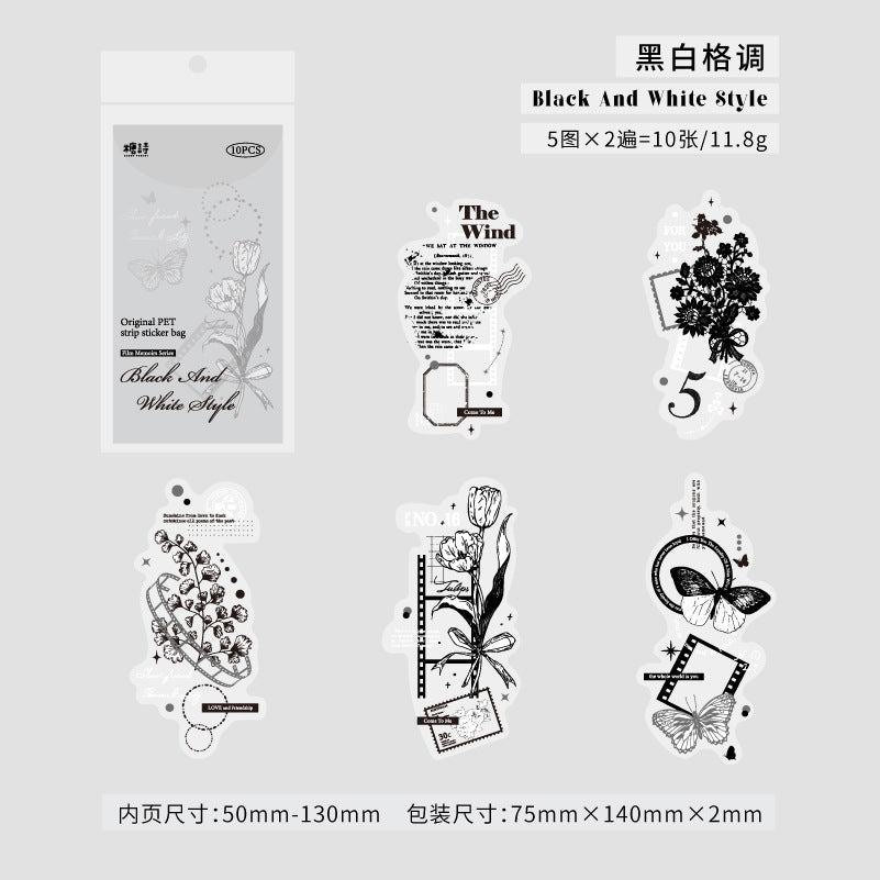 10 Pcs Junk Journal PET Stickers JPHYL