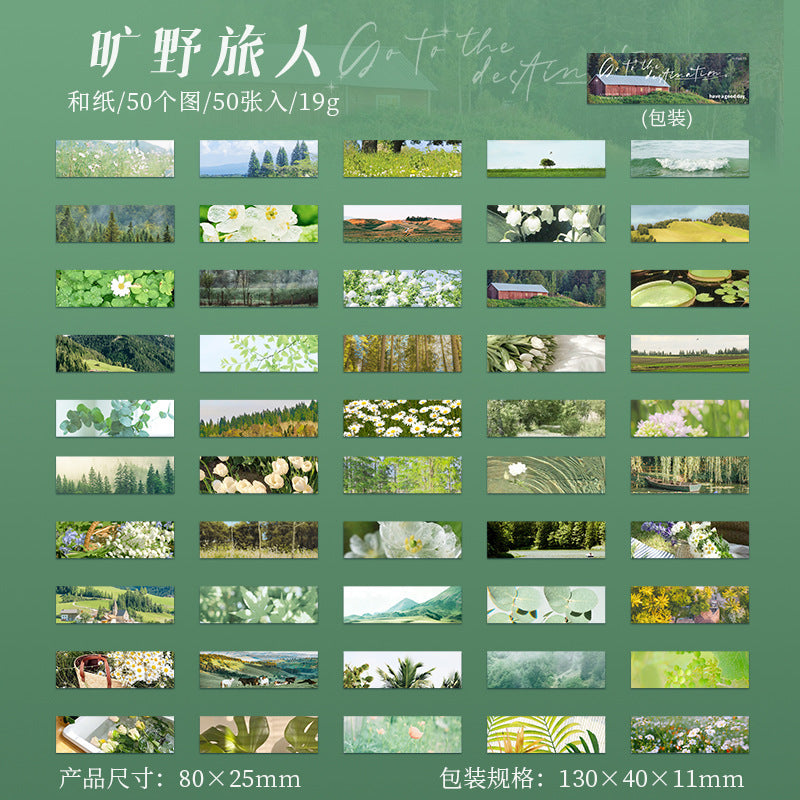 50pcs Landscape Washi Stickers Book WMMD
