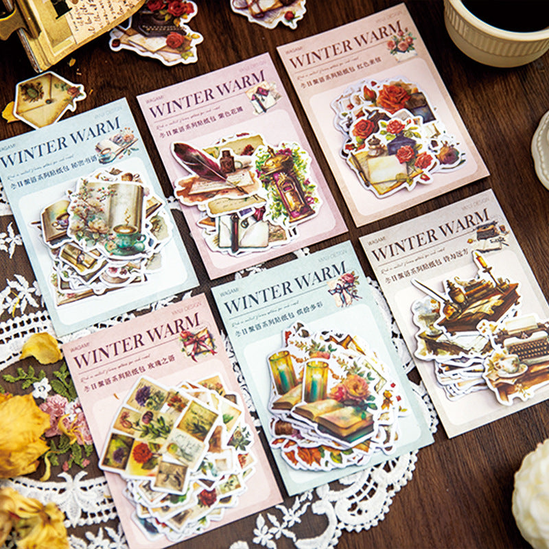 40Pcs Vintage Washi Stickers DRXY
