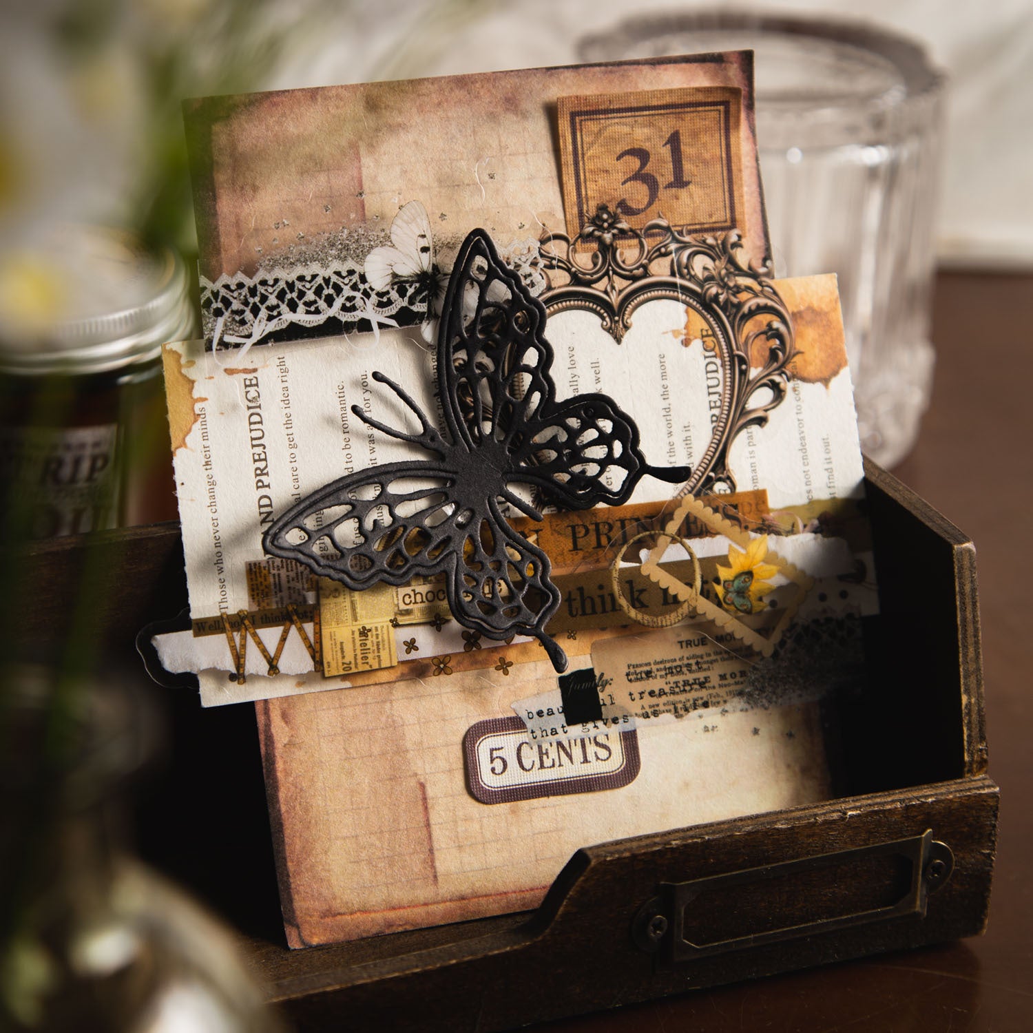 20PCS PET Lace Stickers CLJY