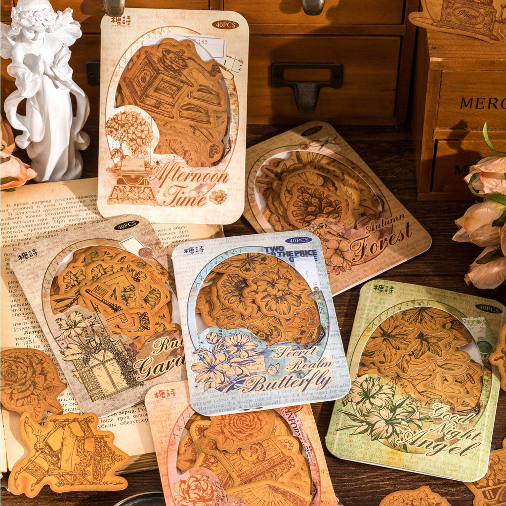 40pcs Vintage Journaling Stickers SGLZ