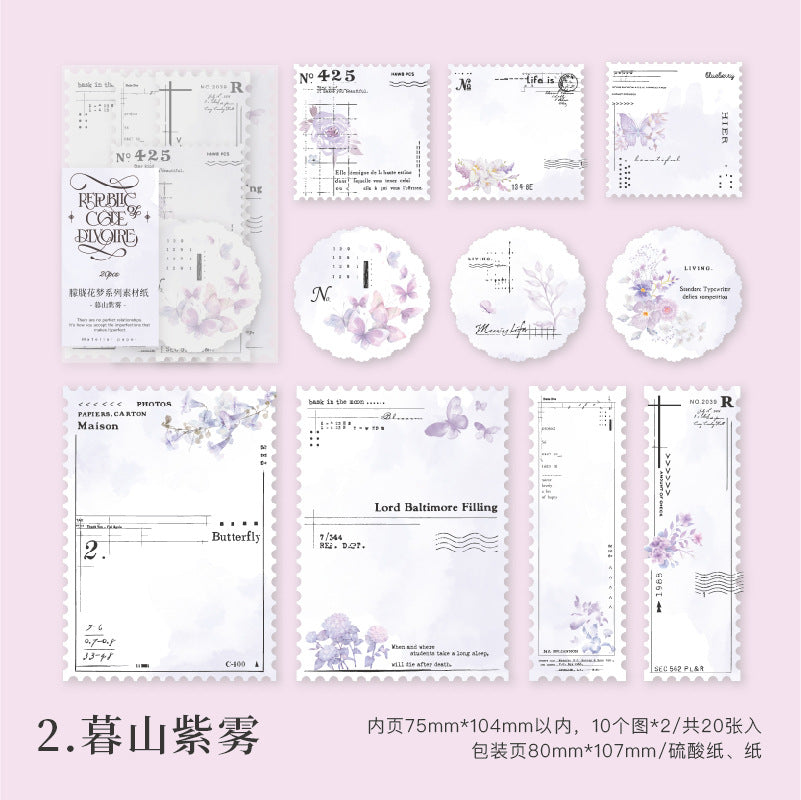 20Pcs Floral Scrapbook Paper MLHM