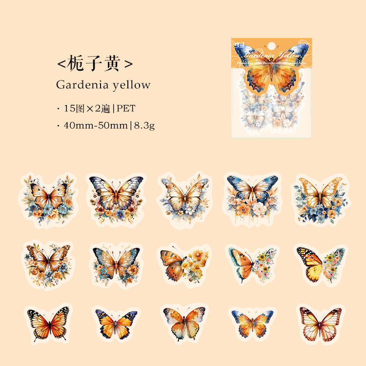 30PCS Butterfly PET Stickers HDPT