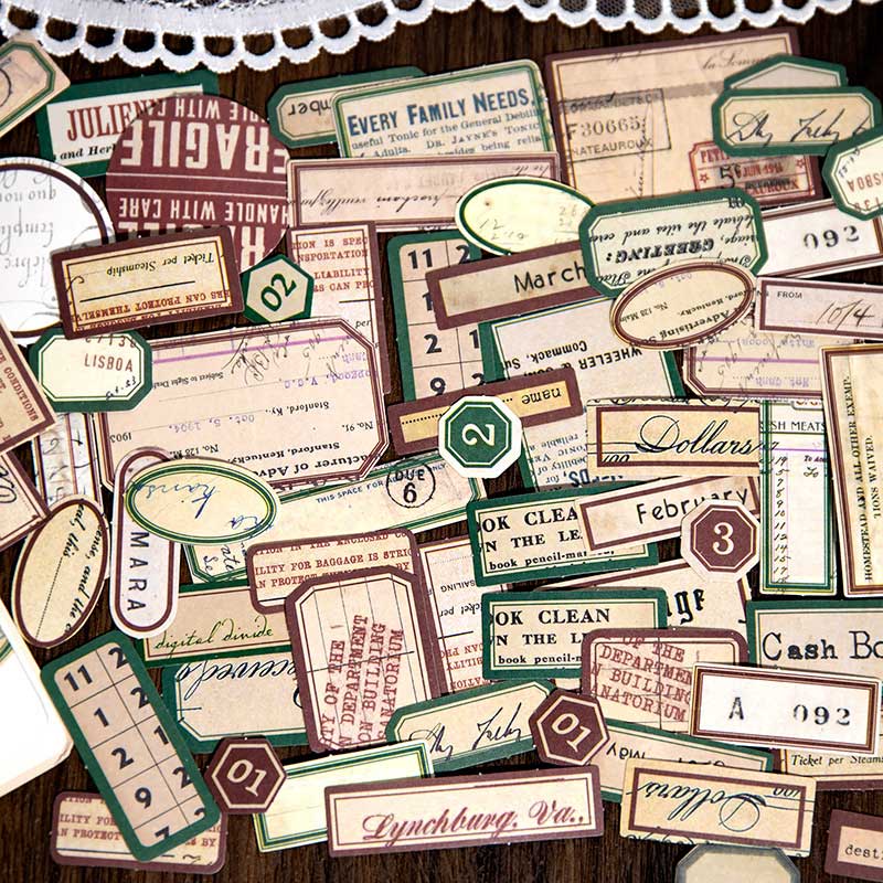 Biuze Vintage Tickets Stickers TLR02