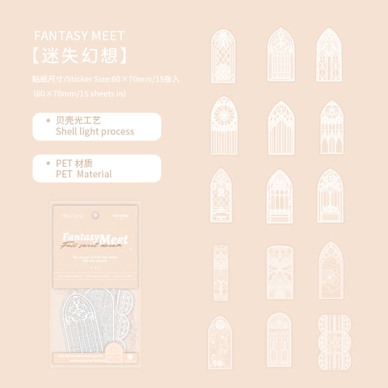10pcs White Ink PET Stickers MGMY