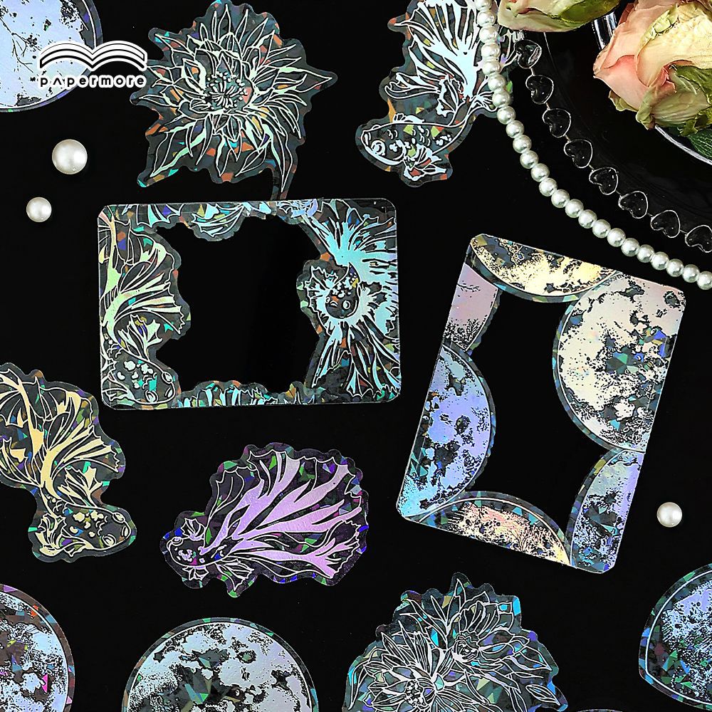 30Pcs Moon and Flower Stickers YQHY