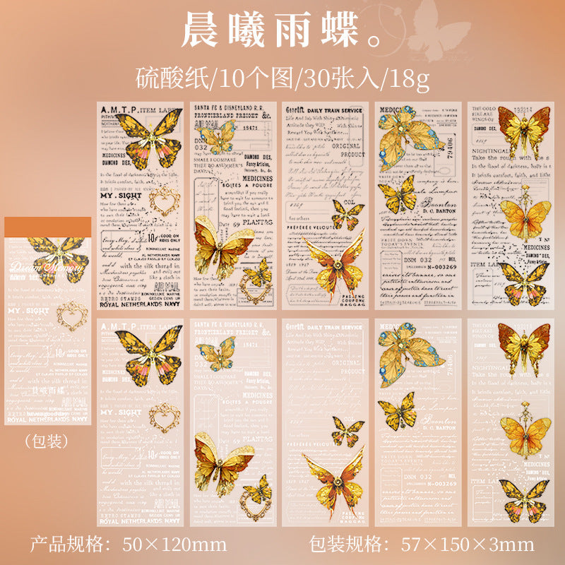 30Pcs Butterfly Scrapbook Paper DMJY