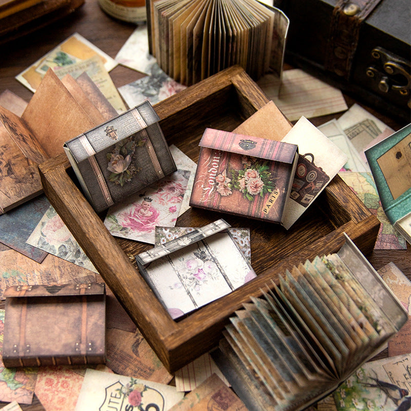 60pcs Doule-Side Vintage Scrapbook Paper QHZL
