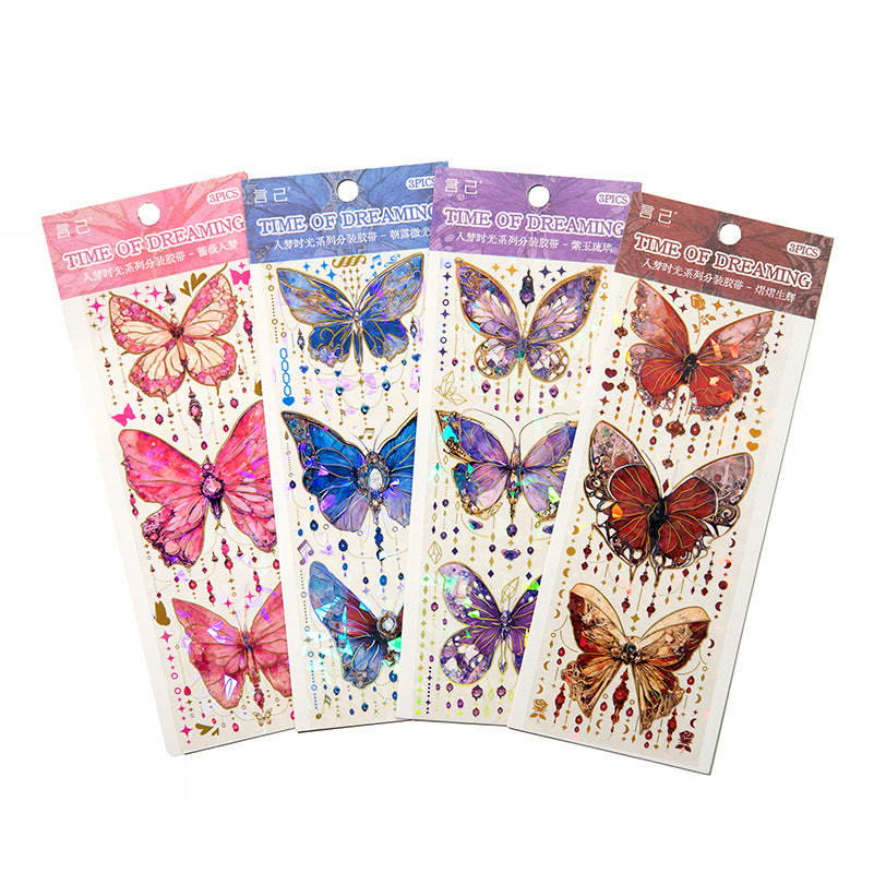 3pcs Butterfly PET Stickers RMSG