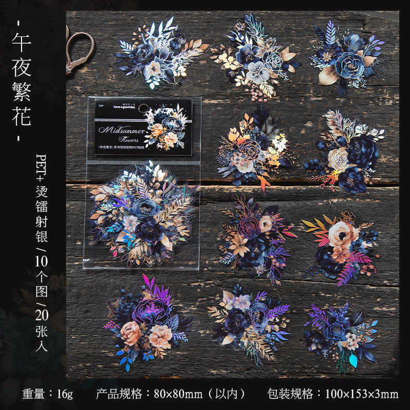 20pcs PET Flower Stickers ZYFH